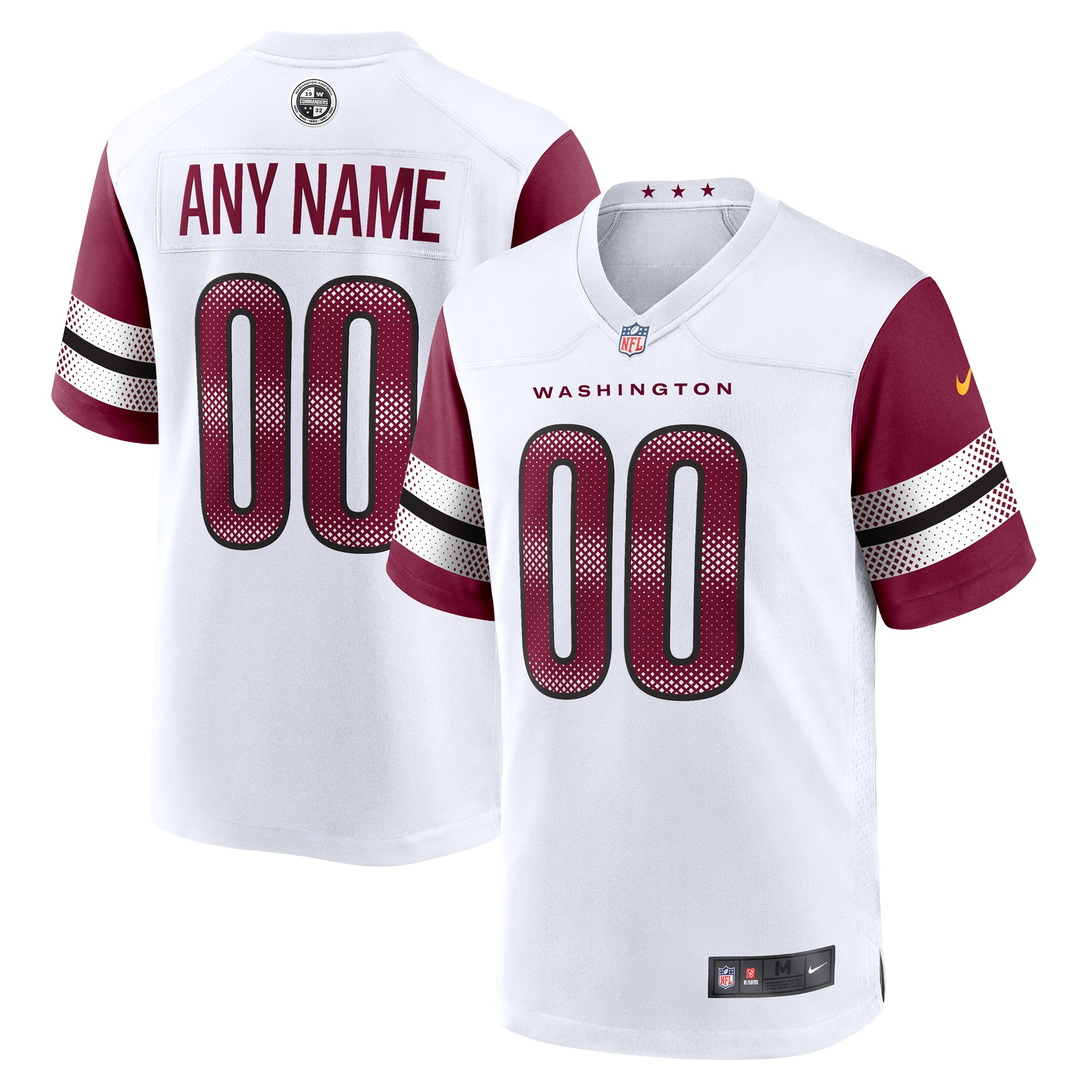 Men's Washington Commanders White Game Custom Player Jersey JS7747 nicesnker