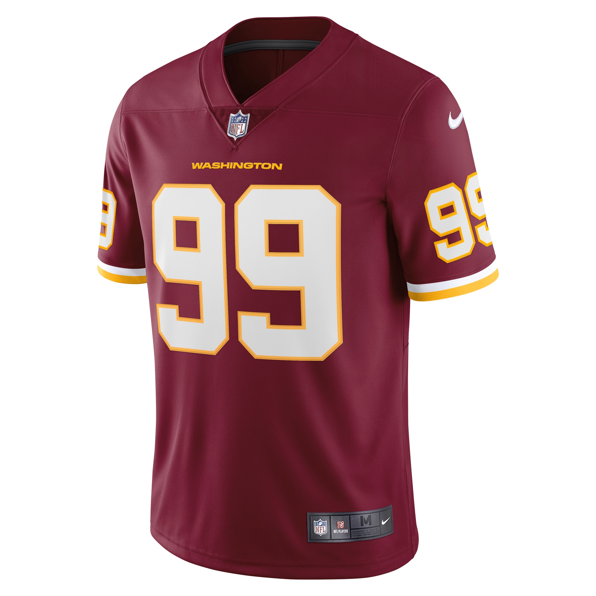 Alternative view of Men's Washington Football Team Chase Young Burgundy Vapor Limited Jersey JS7238 nicesnker