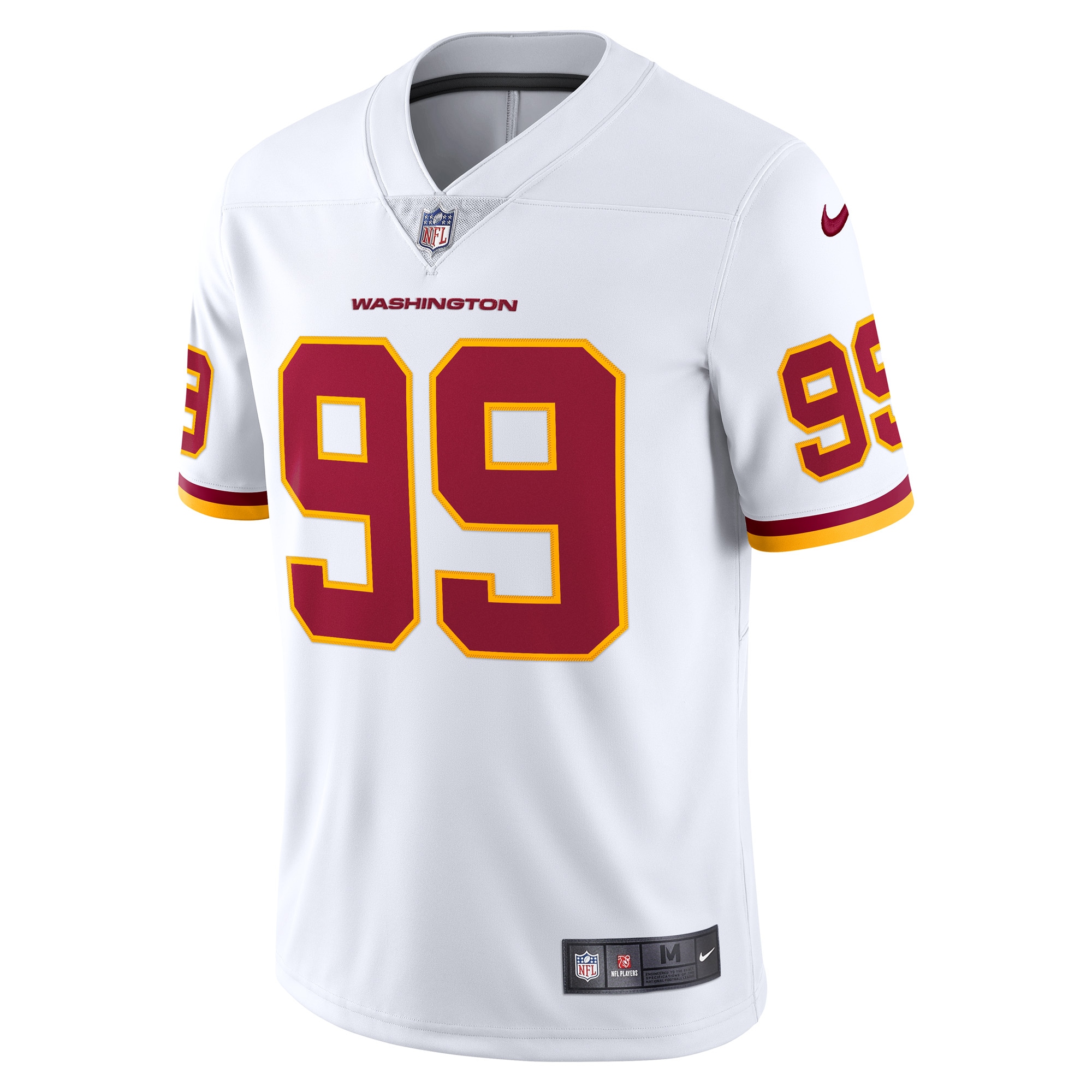 Alternative view of Men's Washington Football Team Chase Young White Vapor Limited Jersey JS2808 nicesnker