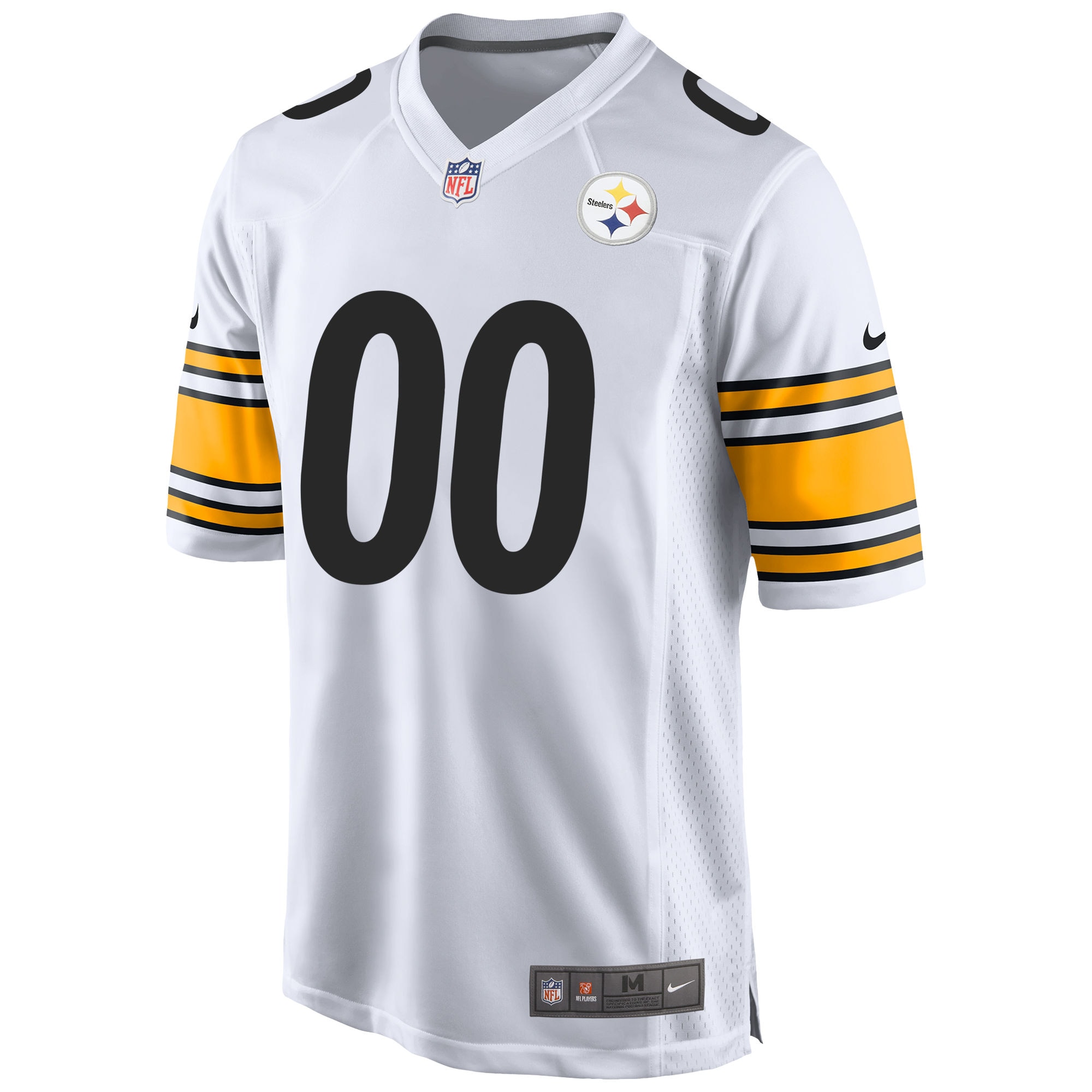 Alternative view of Men's White Pittsburgh Steelers Away Custom Game Jersey JS1533 nicesnker