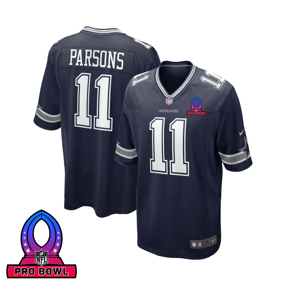 Micah Parsons 11 Dallas Cowboys 2025 Pro Bowl Patch Game Men Jersey - Navy JS7085 nicesnker