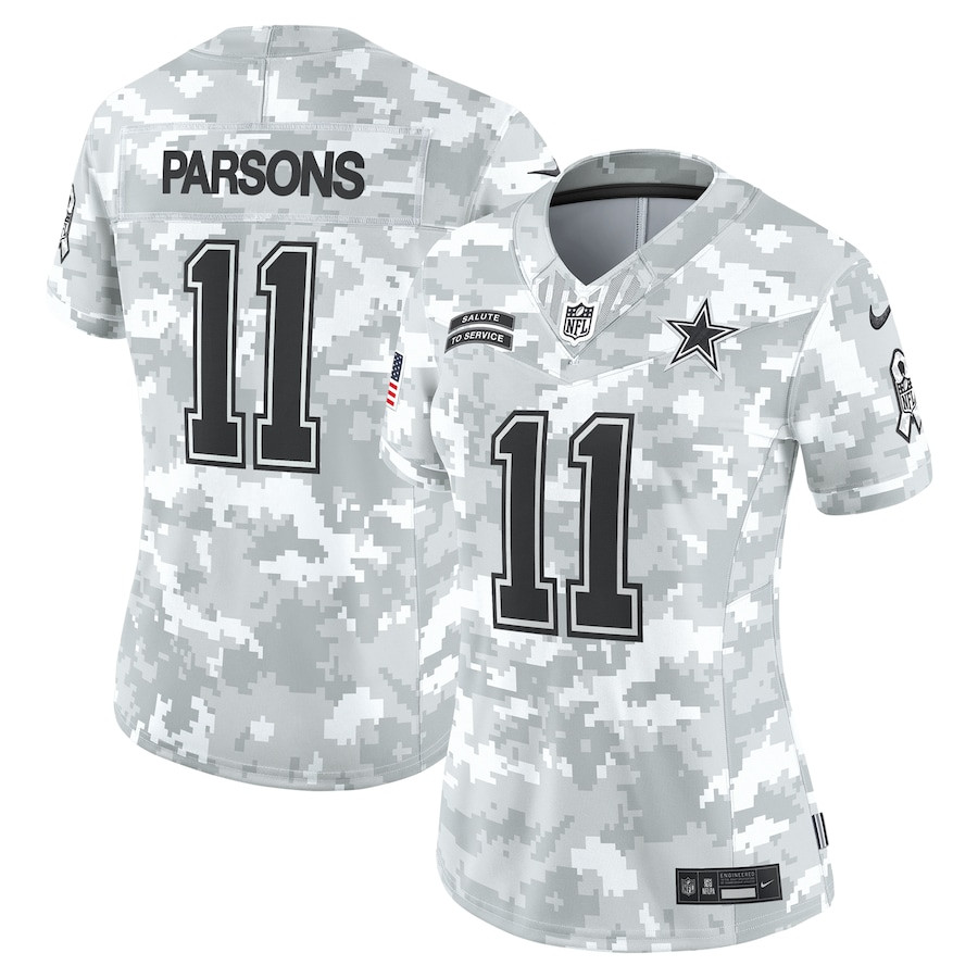 Micah Parsons 11 Dallas Cowboys Women's 2024 Salute to Service Limited Jersey - Arctic Camo JS2548 nicesnker