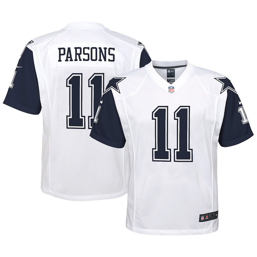 Micah Parsons 11 Dallas Cowboys YOUTH Alternate Game Jersey - White JS1992 nicesnker