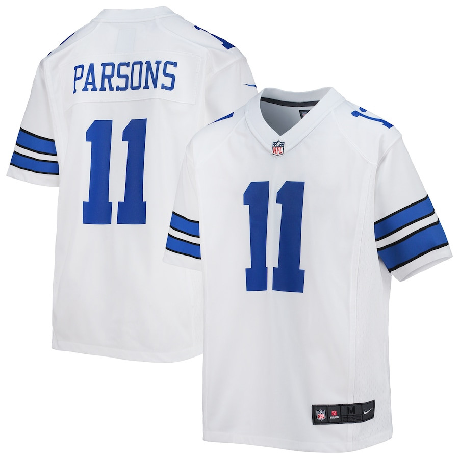 Micah Parsons 11 Dallas Cowboys YOUTH Game Jersey - White JS6404 nicesnker