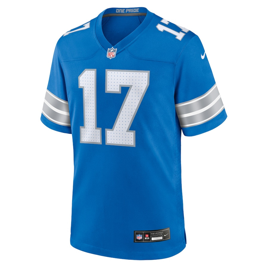 Alternative view of Michael Badgley 17 Detroit Lions Team Game Men Jersey - Blue JS9360 nicesnker