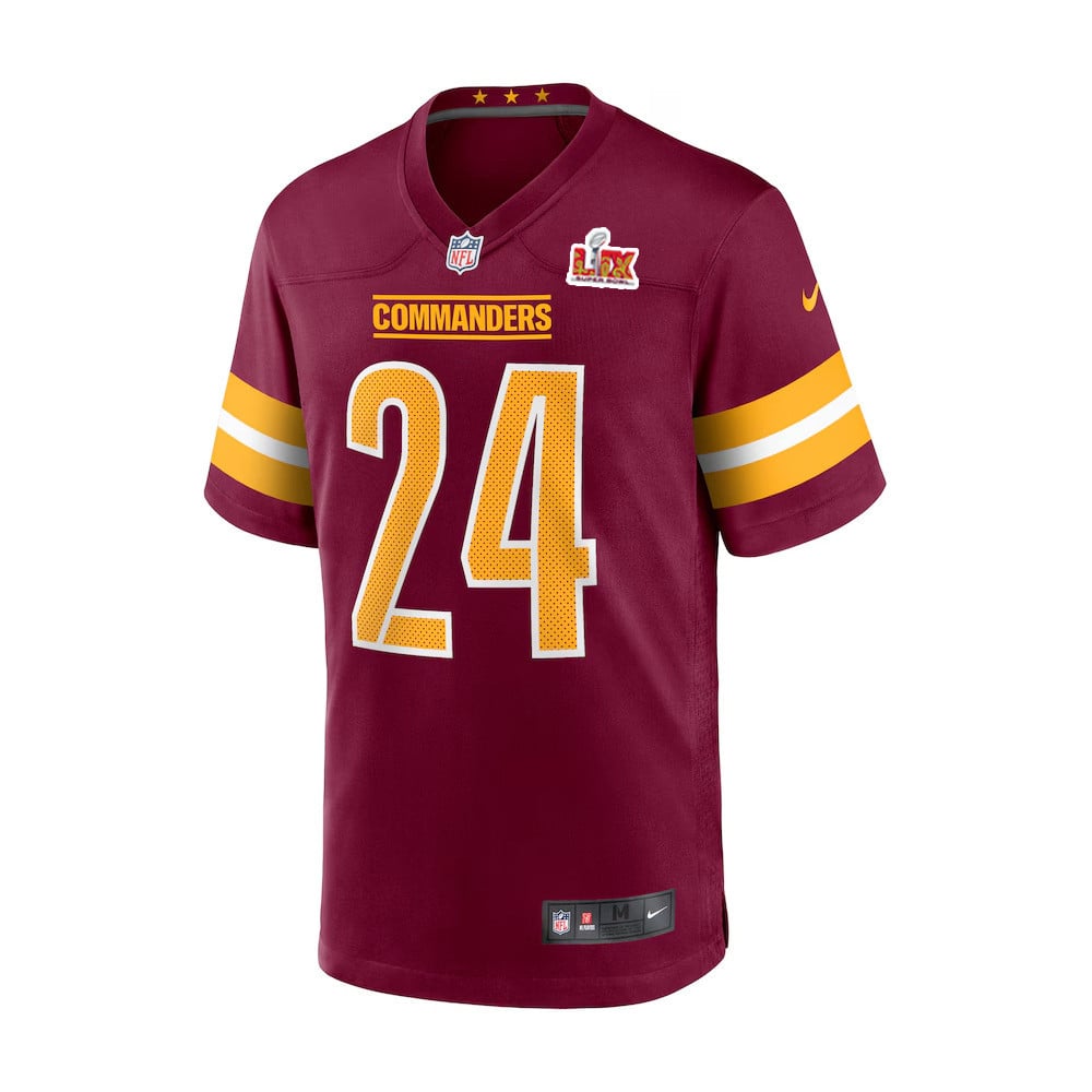 Alternative view of Michael Davis #24 Washington Commanders Super Bowl LIX Jersey - Men's - Burgundy JS4014 nicesnker