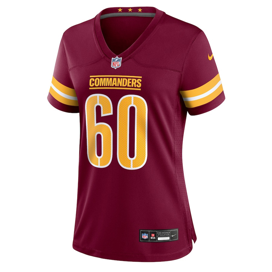 Alternative view of Michael Deiter 60 Washington Commanders Women's Game Jersey - Burgundy JS5268 nicesnker