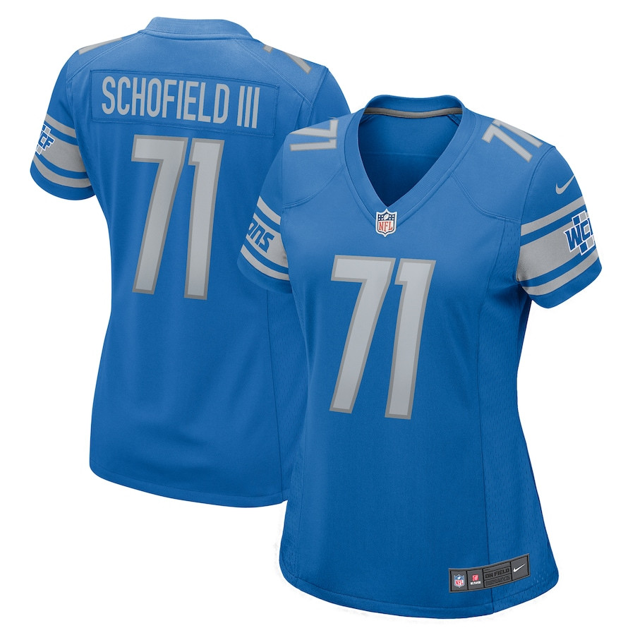 Michael Schofield 71 Detroit Lions Game Women Jersey - Blue JS8727 nicesnker