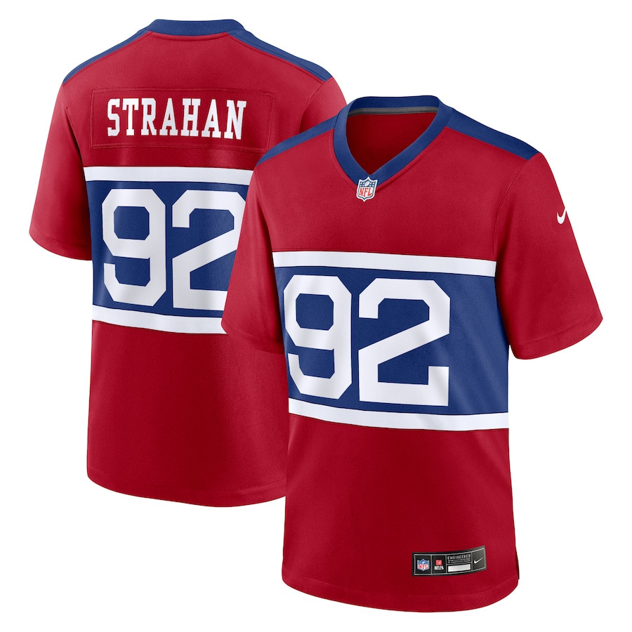 Michael Strahan 92 New York Giants Alternate Game Men Jersey - Century Red JS4717 nicesnker