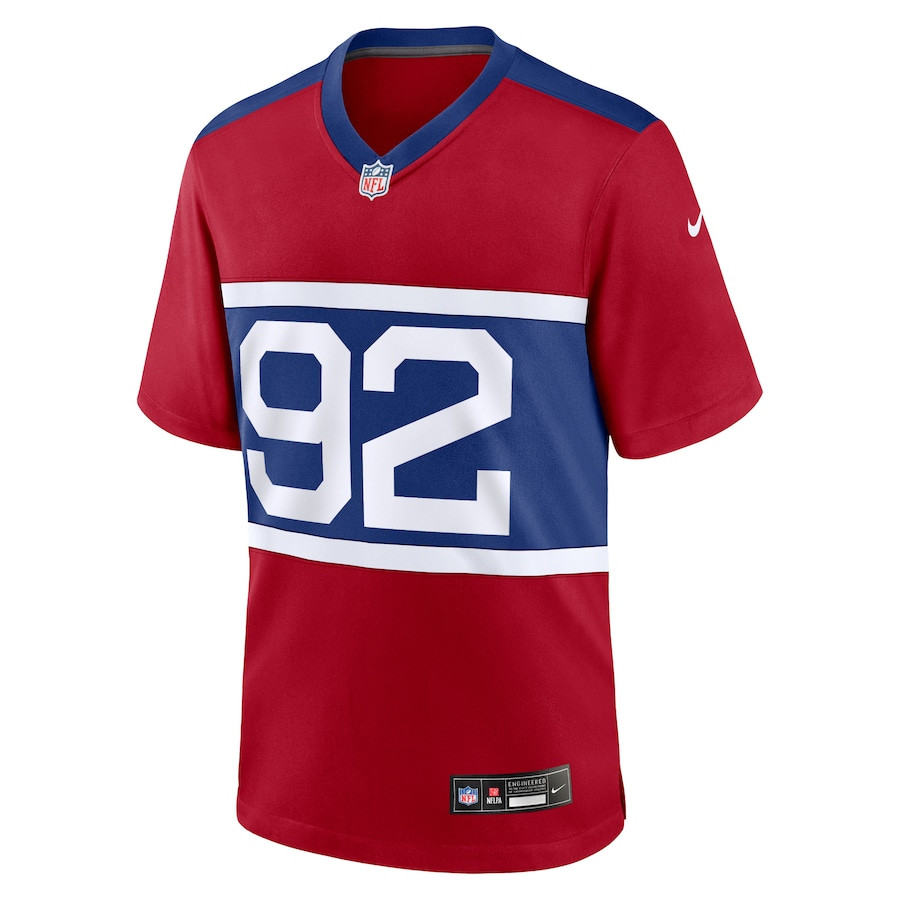 Alternative view of Michael Strahan 92 New York Giants Alternate Game Men Jersey - Century Red JS4717 nicesnker
