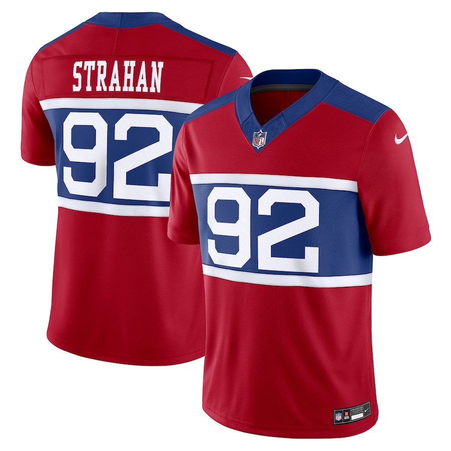 Michael Strahan 92 New York Giants Alternate Vapor F.U.S.E. Retired Player Limited Men Jersey - Century Red JS2631 nicesnker