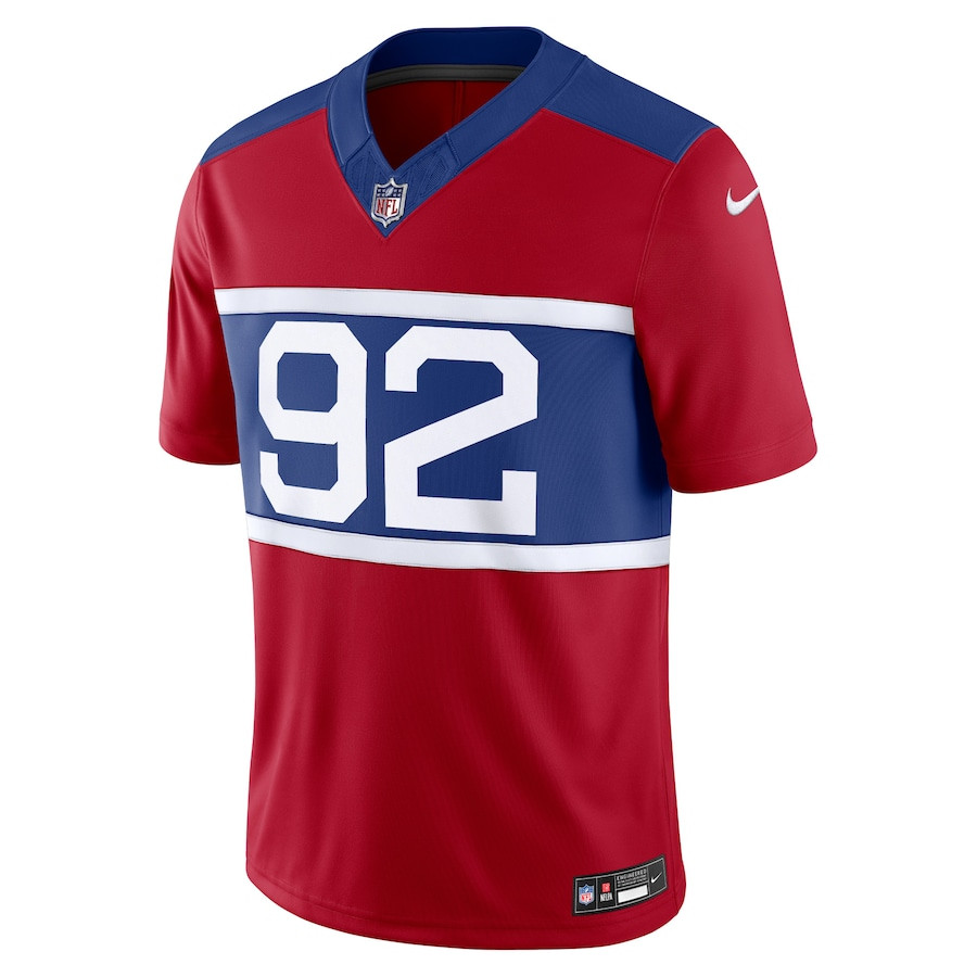 Alternative view of Michael Strahan 92 New York Giants Alternate Vapor F.U.S.E. Retired Player Limited Men Jersey - Century Red JS2631 nicesnker