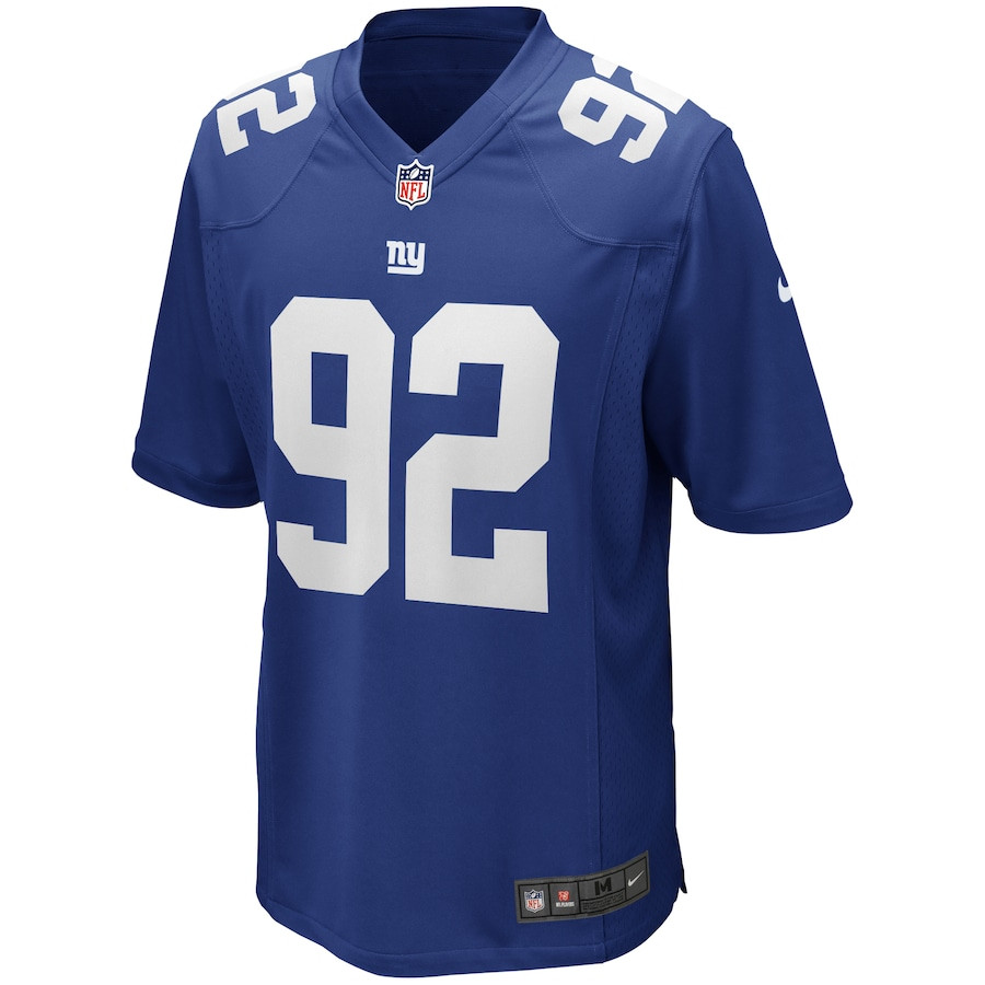 Alternative view of Michael Strahan 92 New York Giants Men Game Retired Jersey - Royal JS2487 nicesnker