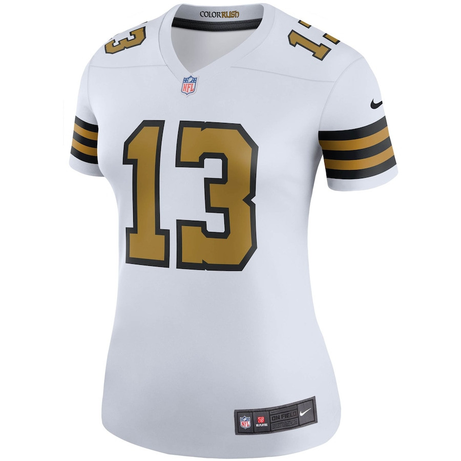 Alternative view of Michael Thomas 13 New Orleans Saints Women Color Rush Legend Jersey - White JS5248 nicesnker