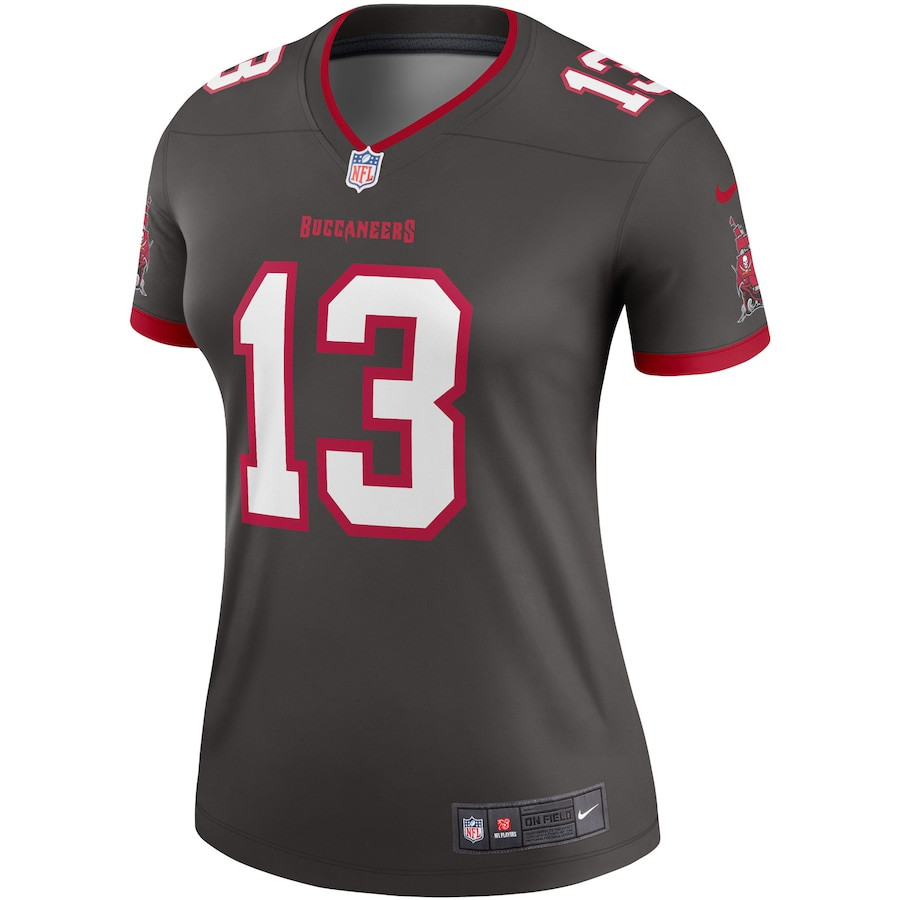Alternative view of Mike 13 Evans Tampa Bay Buccaneers Women Alternate Legend Jersey - Pewter JS9330 nicesnker