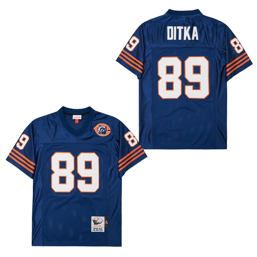 Alternative view of Mike Ditka 89 Chicago Bears Retro Throwback Men Jersey - Navy JS9786 nicesnker