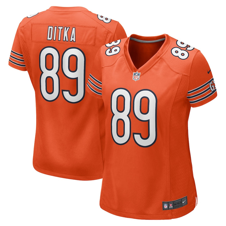 Mike Ditka 89 Chicago Bears Women Retired Jersey - Orange JS5338 nicesnker
