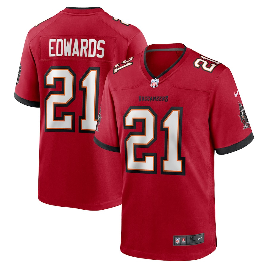 Mike Edwards 21 Tampa Bay Buccaneers Game Men Jersey - Red JS8618 nicesnker