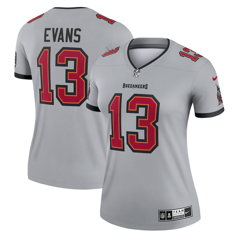 Mike Evans 13 Tampa Bay Buccaneers Women Inverted Legend Jersey - Gray JS1863 nicesnker