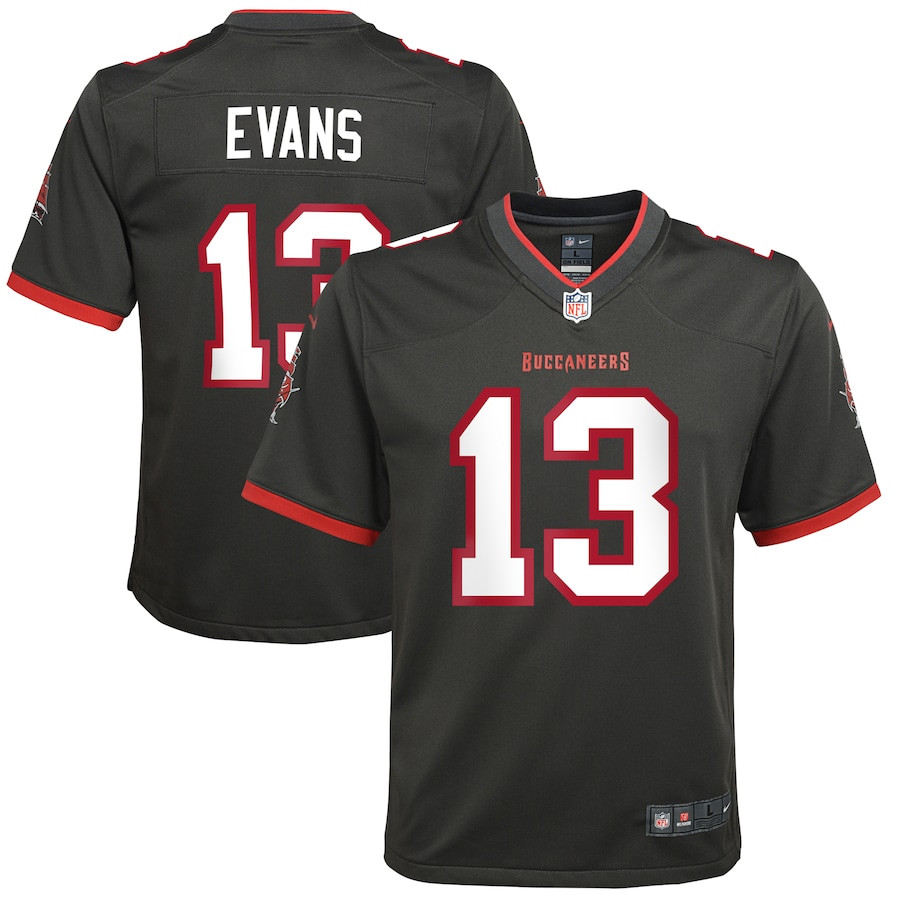 Mike Evans 13 Tampa Bay Buccaneers YOUTH Game Jersey - Pewter JS5664 nicesnker
