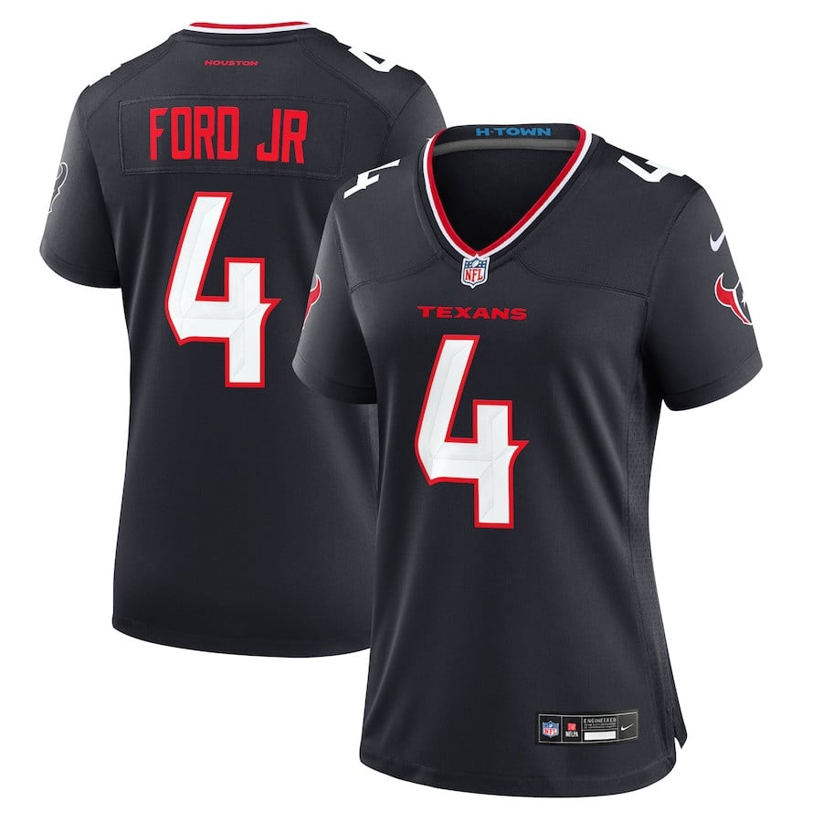 Mike Ford 4 Houston Texans Women's Team Game Jersey - Navy JS2825 nicesnker