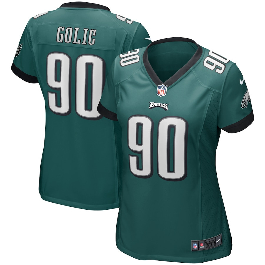 Mike Golic 90 Philadelphia Eagles Women Game Retired Jersey - Midnight Green JS8562 nicesnker