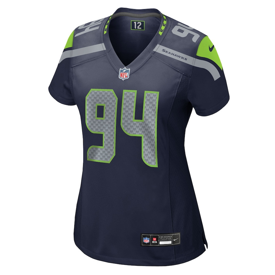 Alternative view of Mike Morris 94 Seattle Seahawks Women's Team Game Jersey - College Navy JS3520 nicesnker