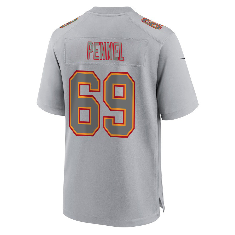 Alternative view of Mike Pennel 69 Kansas City Chiefs Super Bowl LVIII Champions 4 Stars Patch Atmosphere Fashion Game Men Jersey - Gray JS3360 nicesnker