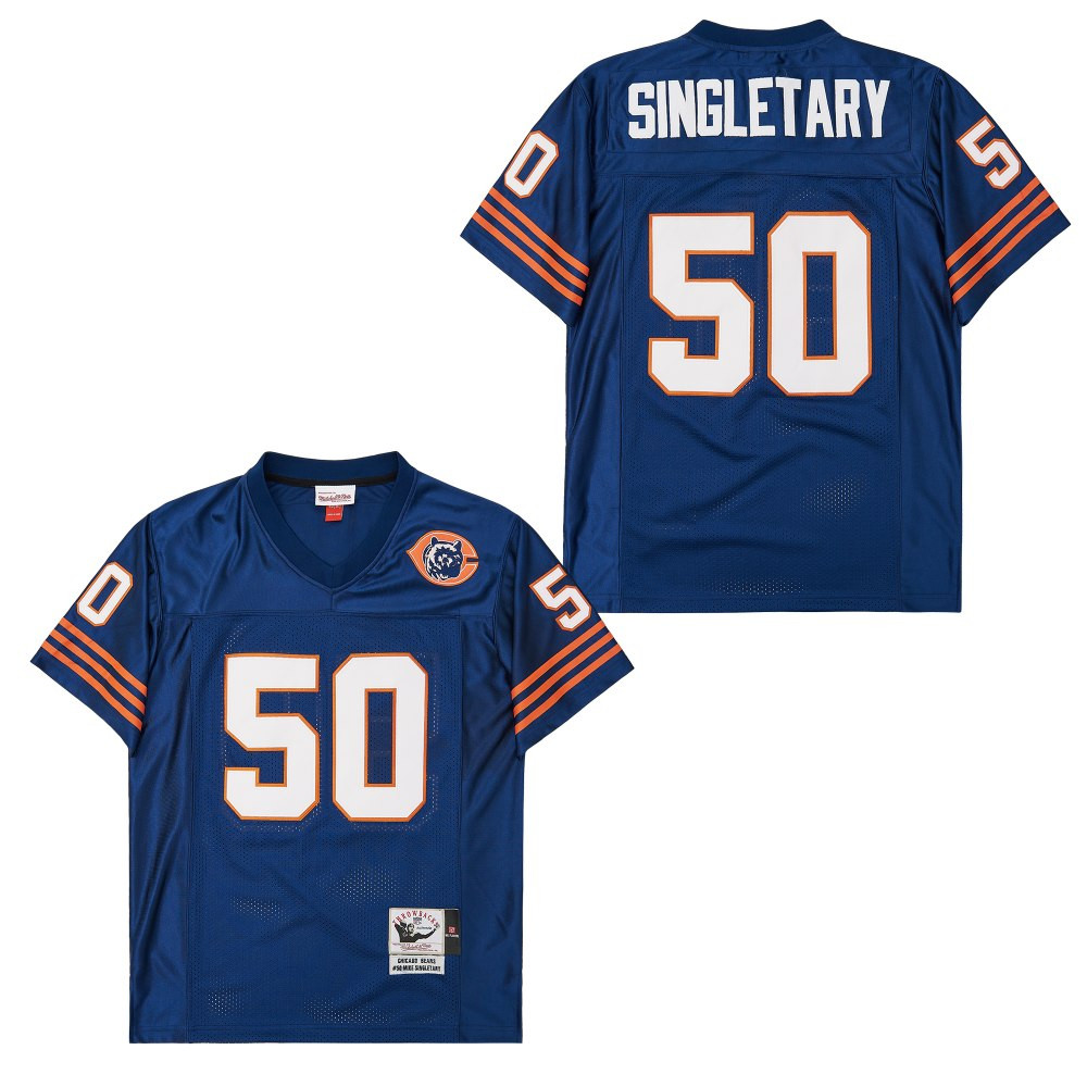 Alternative view of Mike Singletary 50 Chicago Bears Retro Throwback Men Jersey - Navy JS8490 nicesnker