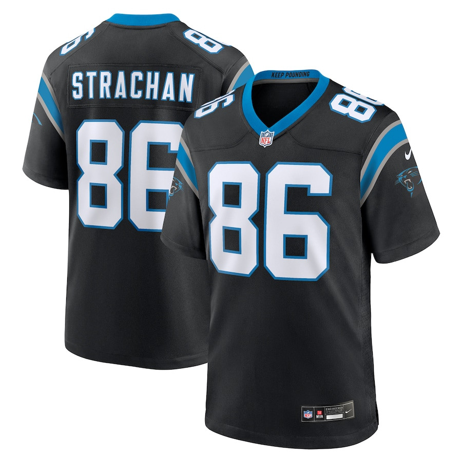 Mike Strachan 86 Carolina Panthers Game Men Jersey - Black JS4895 nicesnker