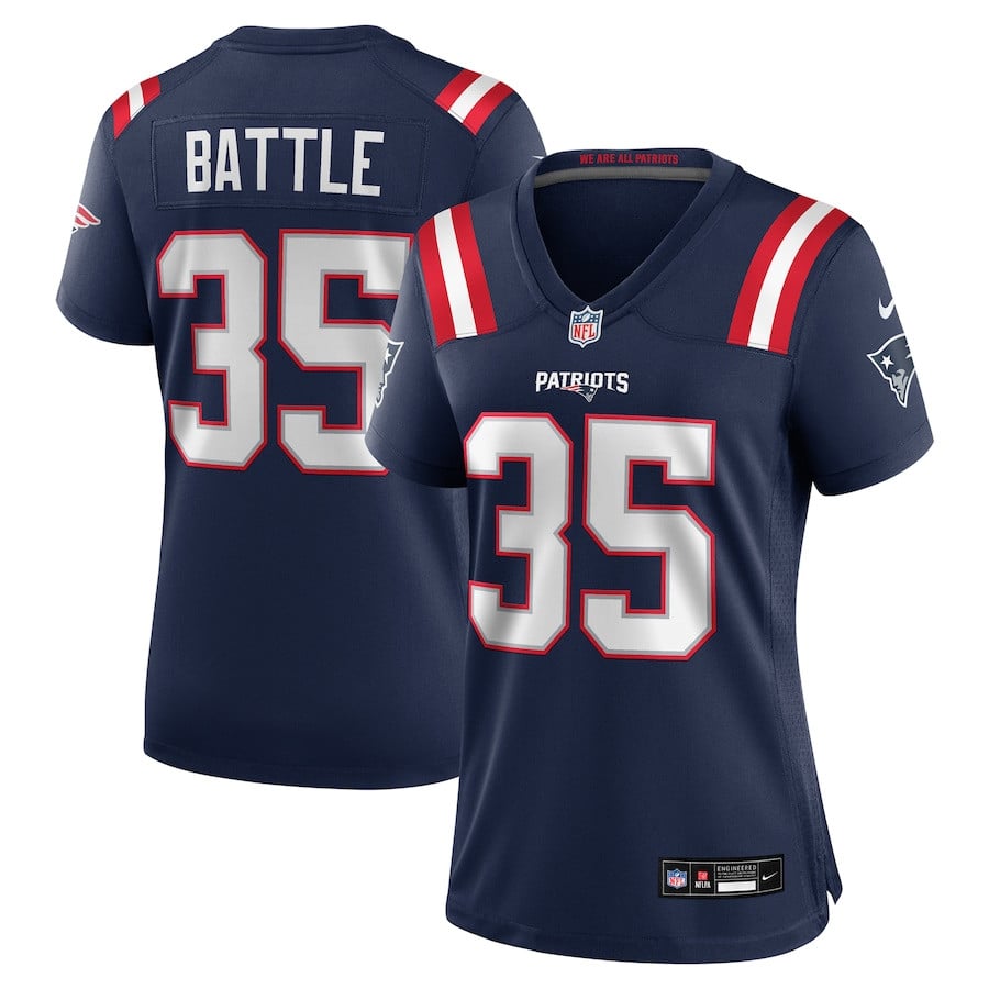 Miles Battle 35 New England Patriots Women's Game Jersey - Navy JS1736 nicesnker