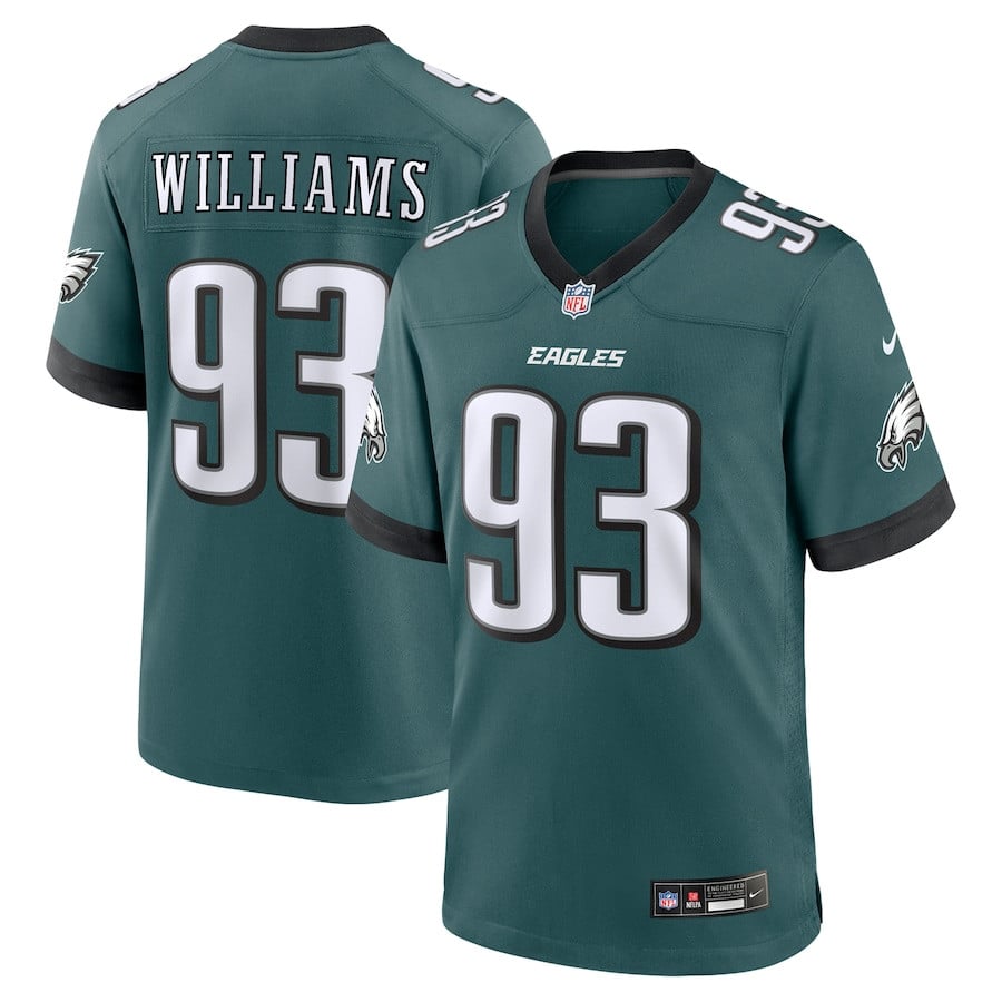 Milton Williams 93 Philadelphia Eagles Team Game Men Jersey - Midnight Green JS7238 nicesnker