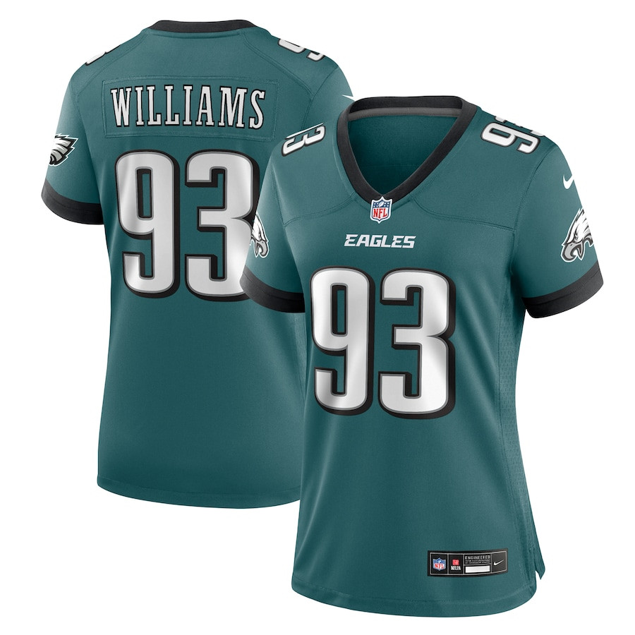 Milton Williams 93 Philadelphia Eagles Women's Team Game Jersey - Midnight Green JS1239 nicesnker