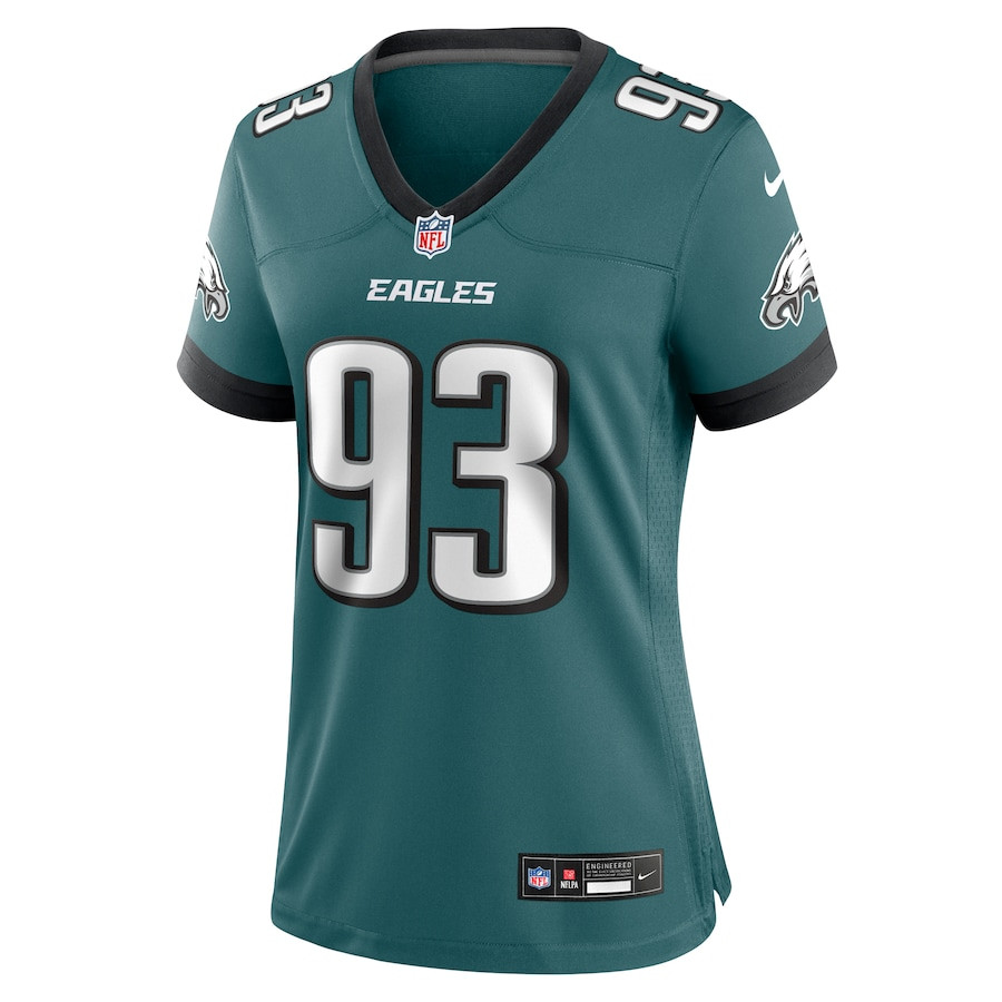 Alternative view of Milton Williams 93 Philadelphia Eagles Women's Team Game Jersey - Midnight Green JS1239 nicesnker