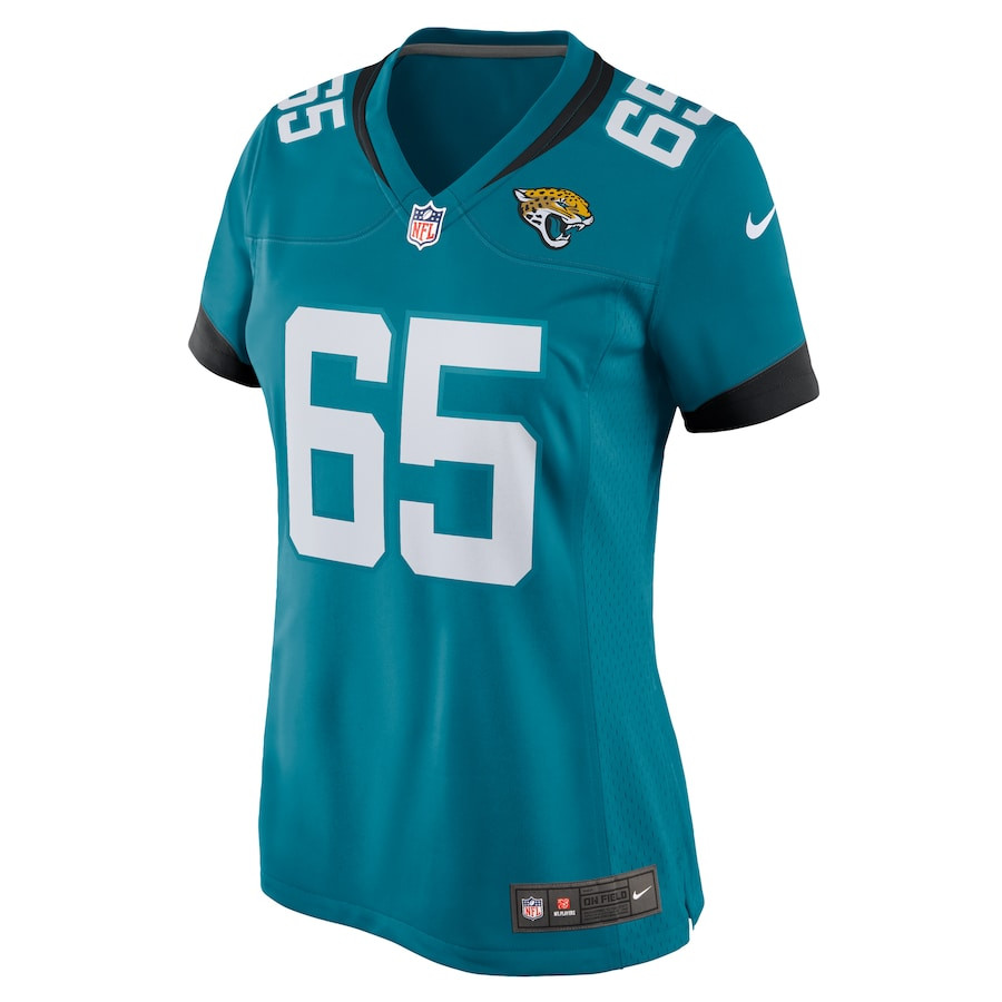 Alternative view of Mitch Morse 65 Jacksonville Jaguars Alternate Game Women Jersey - Teal JS2612 nicesnker