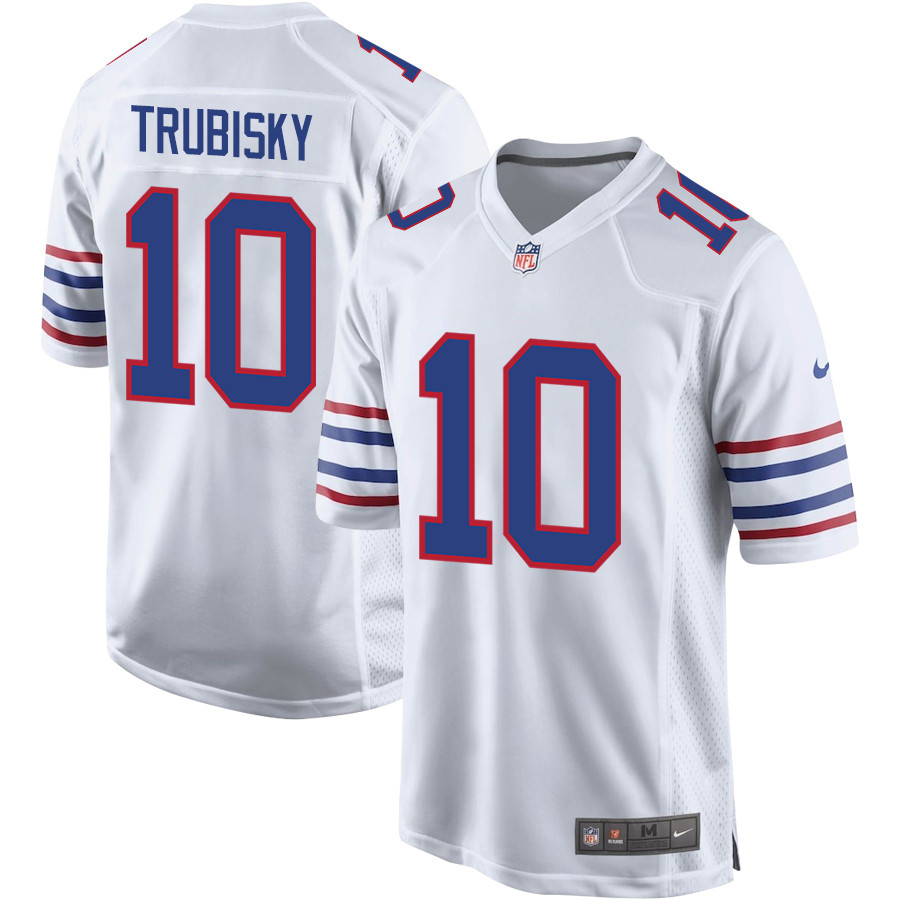 Mitch Trubisky 10 Buffalo Bills Team Alternate Game Men Jersey - White JS8935 nicesnker