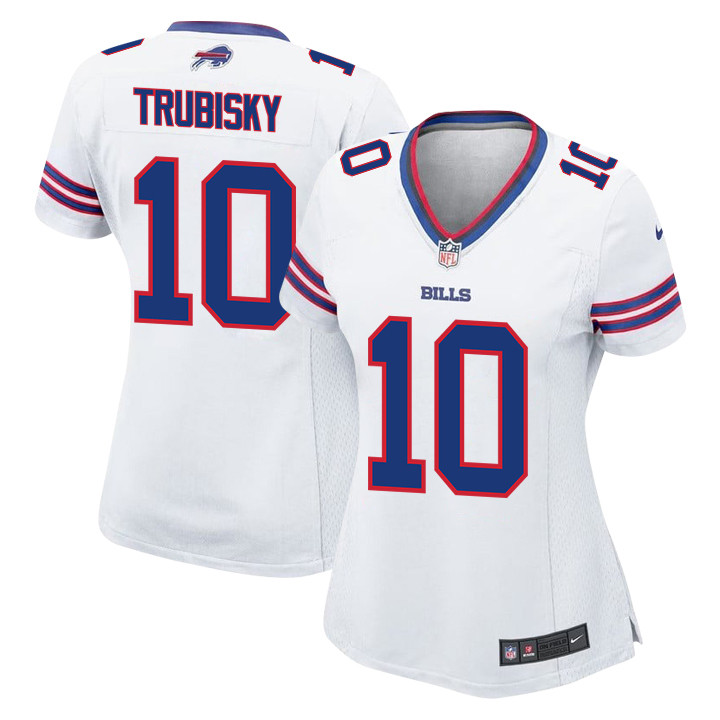 Mitch Trubisky 10 Buffalo Bills Team Game Women Jersey - White JS9650 nicesnker
