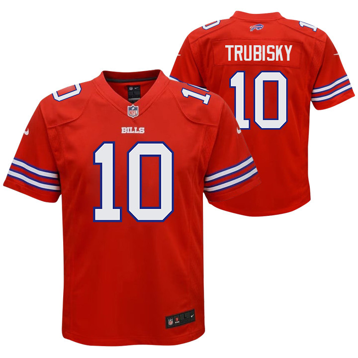 Mitch Trubisky 10 Buffalo Bills Team Game YOUTH Jersey - Red JS9155 nicesnker