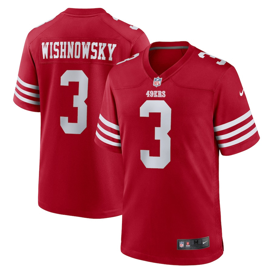 Mitch Wishnowsky 3 San Francisco 49ers Game Men Jersey - Scarlet JS6602 nicesnker