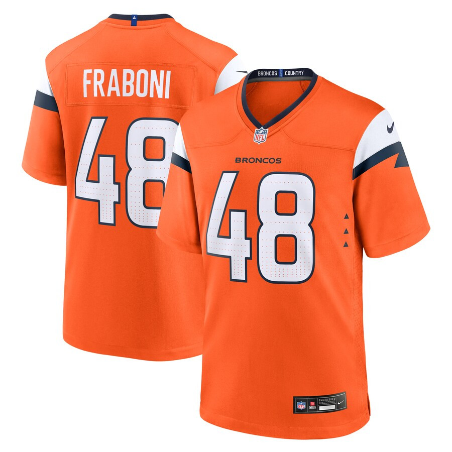 Mitchell Fraboni 48 Denver Broncos Team Game Men Jersey - Orange JS3151 nicesnker