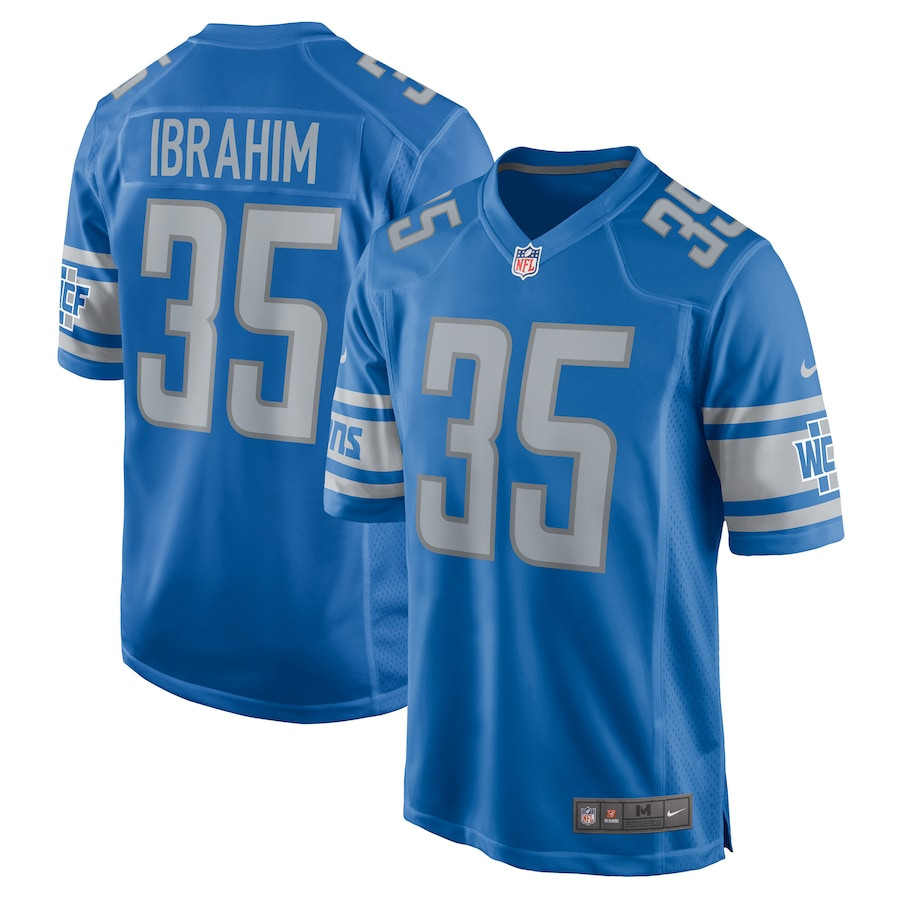 Mohamed Ibrahim 35 Detroit Lions Game Men Jersey - Blue JS7151 nicesnker