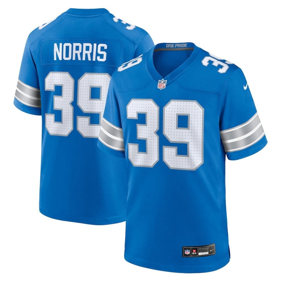 Morice Norris 39 Detroit Lions Game Men Jersey - Blue JS9458 nicesnker