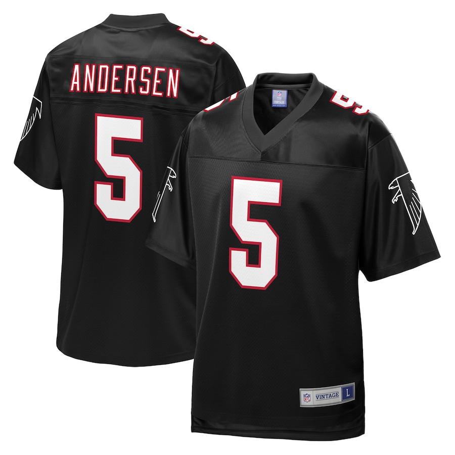 Morten Andersen 5 Atlanta Falcons NFL Pro Line Vintage Men Retired Jersey - Black JS6471 nicesnker
