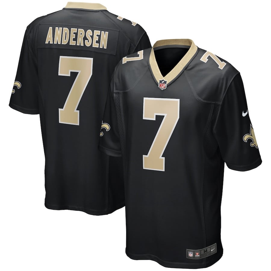 Morten Andersen 7 New Orleans Saints Men Game Retired Jersey - Black JS2940 nicesnker