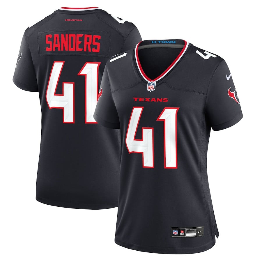 Myjai Sanders 41 Houston Texans Women's Team Game Jersey - Navy JS2850 nicesnker