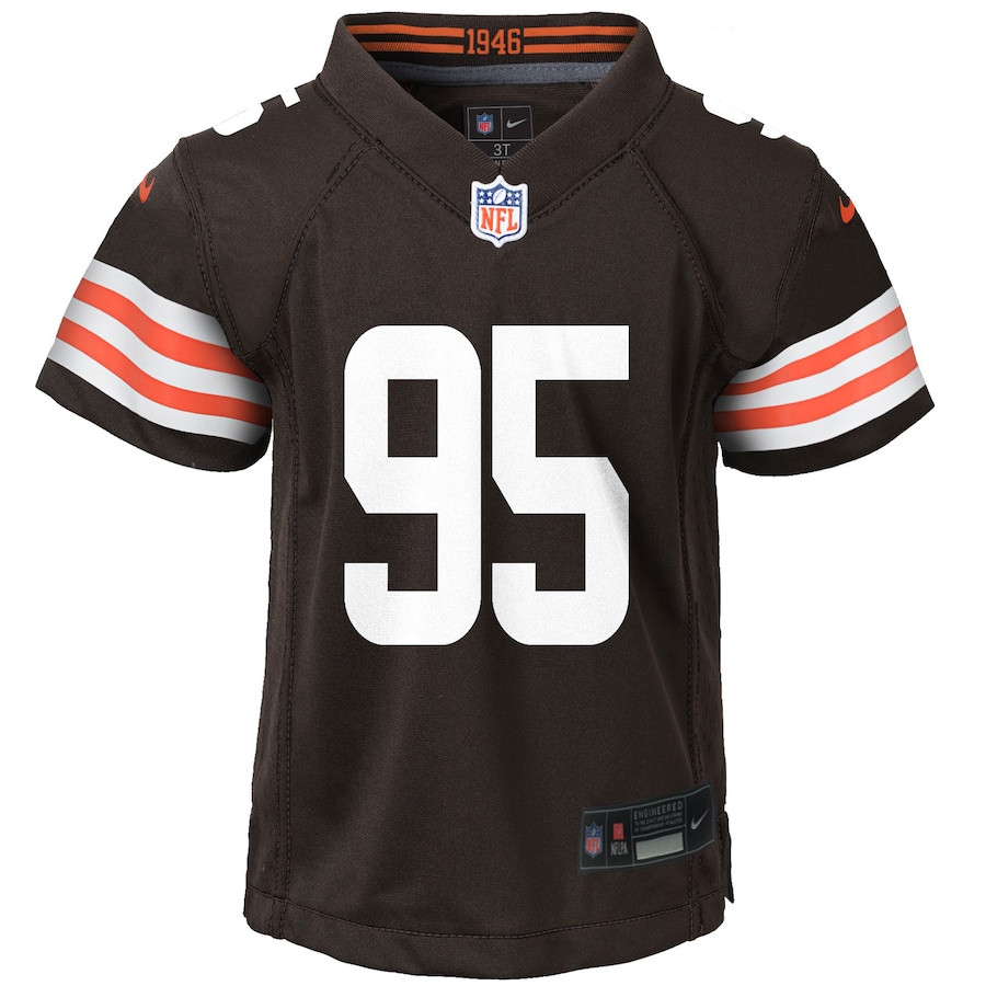 Alternative view of Myles Garrett 95 Cleveland Browns Player Game YOUTH Jersey - Brown JS6217 nicesnker