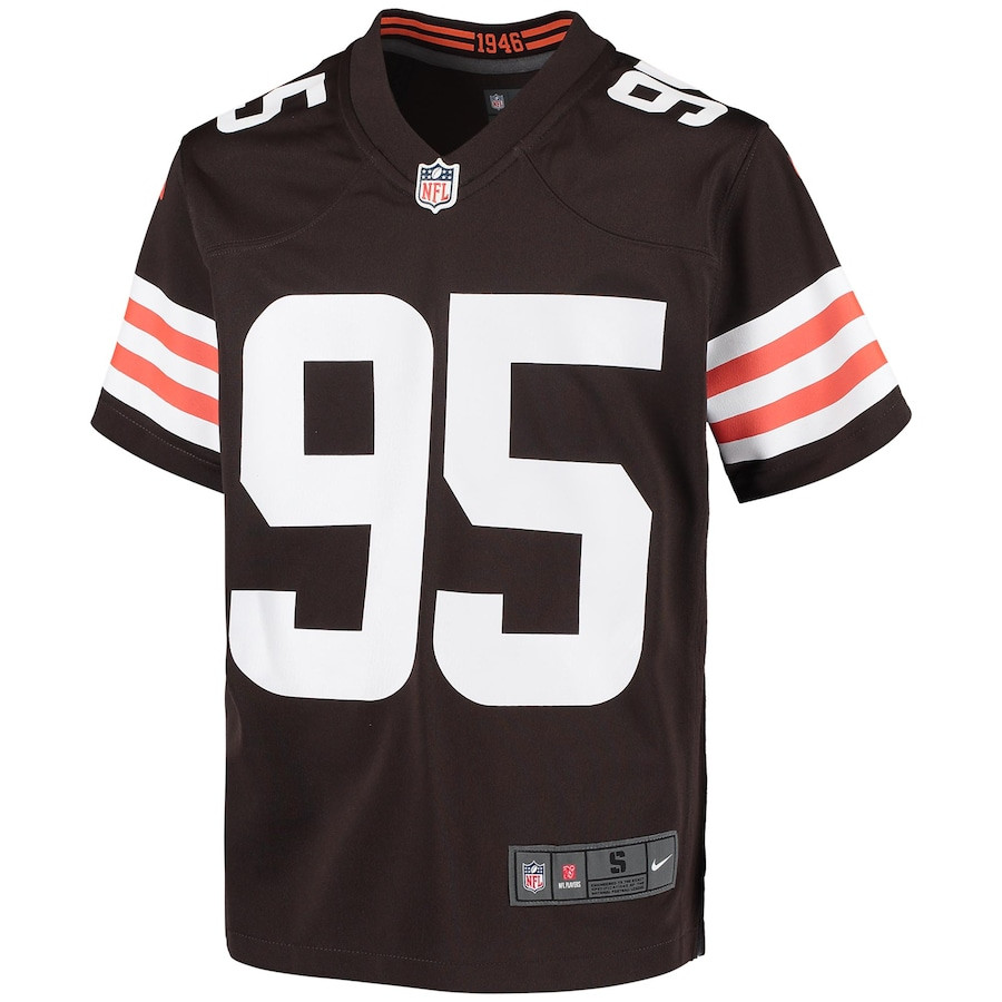 Alternative view of Myles Garrett 95 Cleveland Browns YOUTH Game Jersey - Brown JS1512 nicesnker
