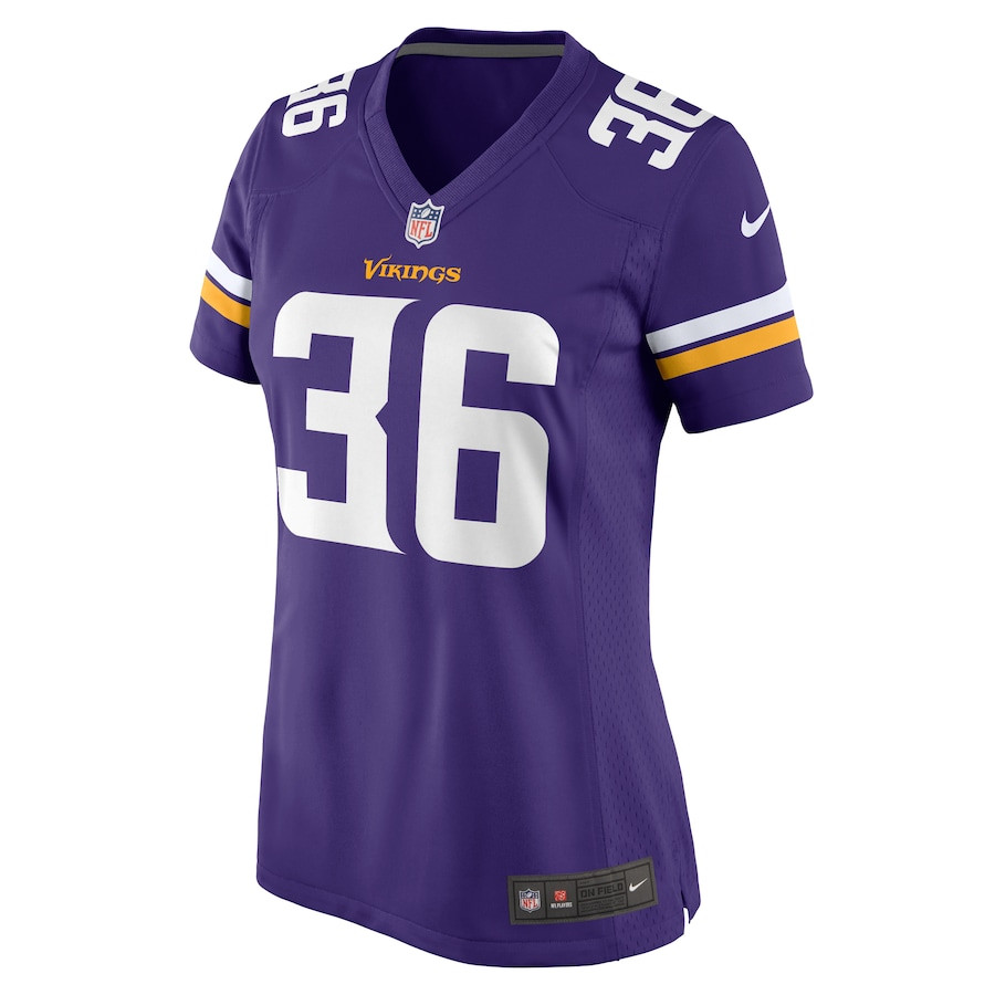 Alternative view of NaJee Thompson 36 Minnesota Vikings Women's Game Jersey - Purple JS3583 nicesnker