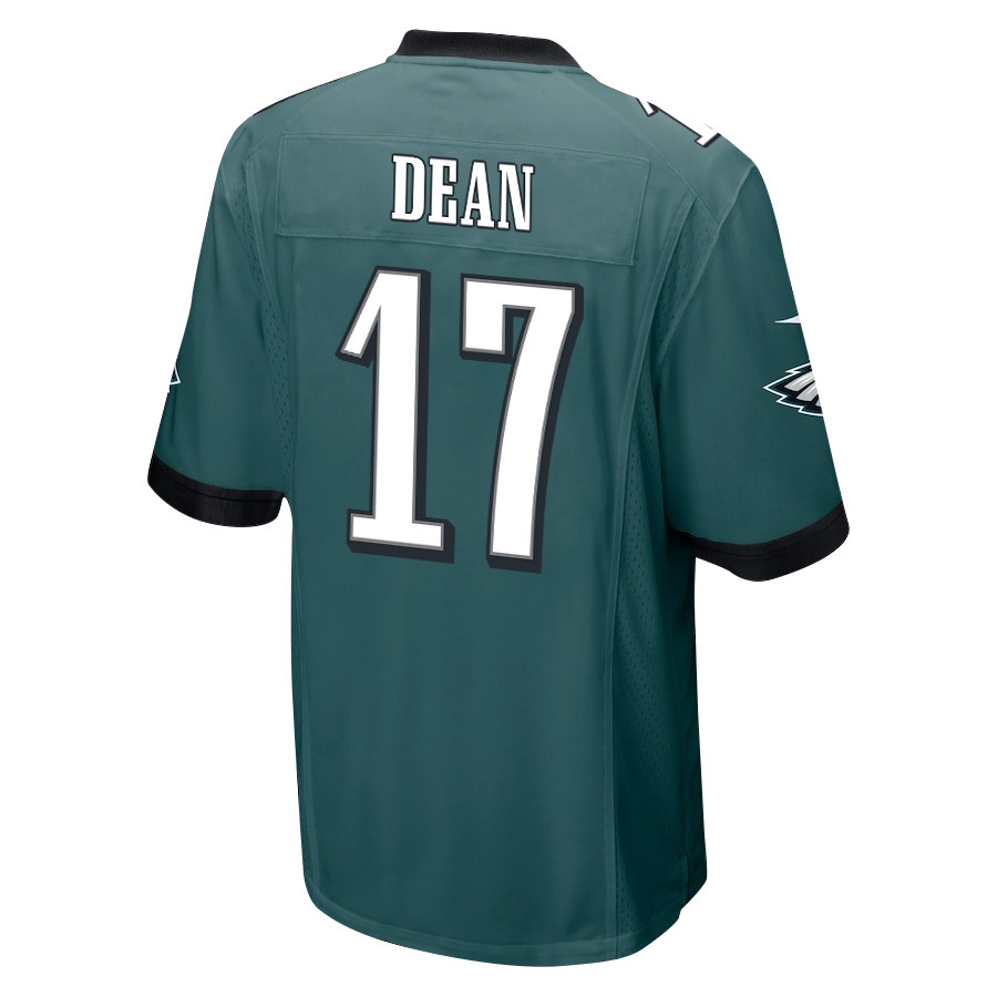 Alternative view of Nakobe Dean 17 Philadelphia Eagles Super Bowl LIX New Orleans Patch Game Men Jersey - Midnight Green JS6679 nicesnker