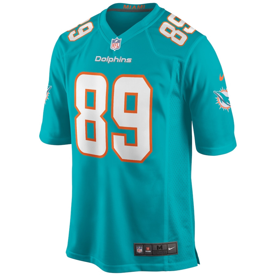 Alternative view of Nat Moore 89 Miami Dolphins Men Game Retired Jersey - Aqua JS4311 nicesnker